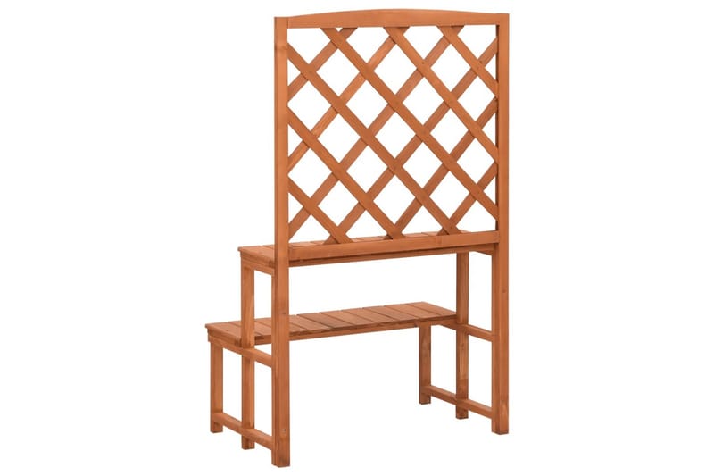 Växtställ med spaljé 70x42x115 cm massivt granträ - Brun - Inredning - Kruka & ytterkruka
