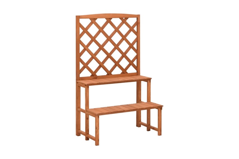Växtställ med spaljé 70x42x115 cm massivt granträ - Brun - Inredning - Kruka & ytterkruka