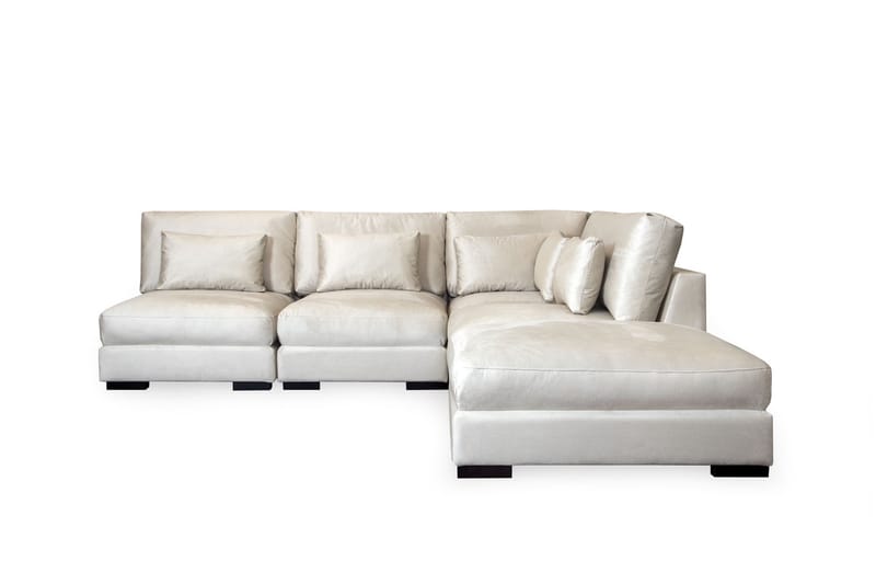 Dubai Schäslongsoffa Vänster Sammet - Vit - Möbler - Soffa - Divansoffor & schäslongsoffa