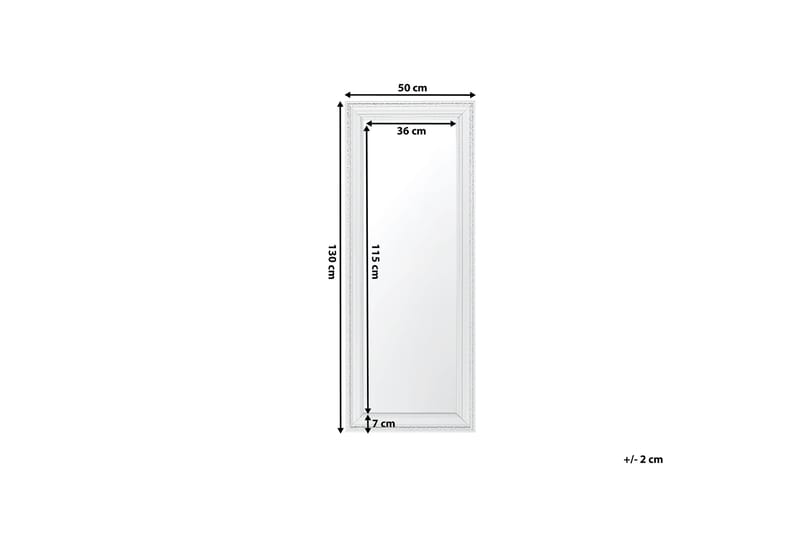 Vertou Spegel 50 cm - Vit - Väggspegel - Helkroppsspegel - Hallspegel