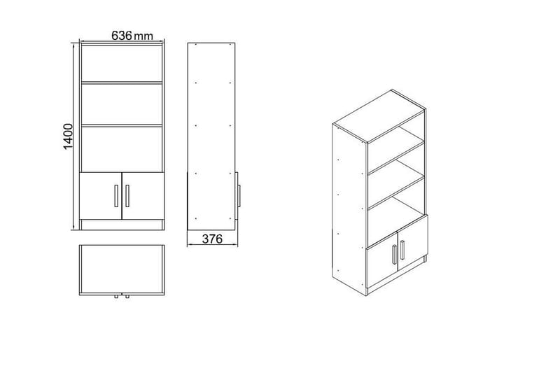 Belloch Möbelset Kontor - Teak/Antracit - Möbelset för kontor