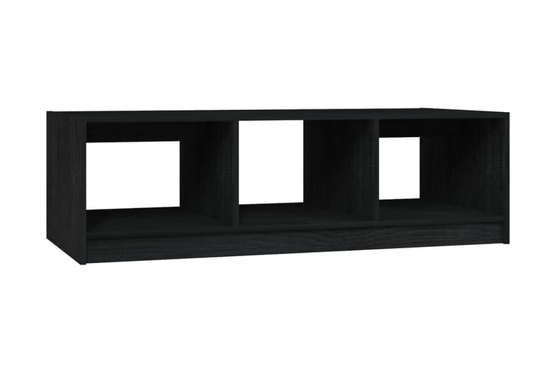 Soffbord svart 110x50x34 cm massiv furu - Svart - Soffbord