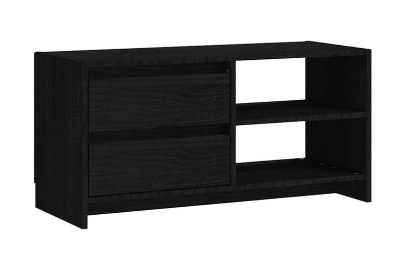 TV-bänk svart 80x31x39 cm massiv furu - Svart - TV bänk & mediabänk