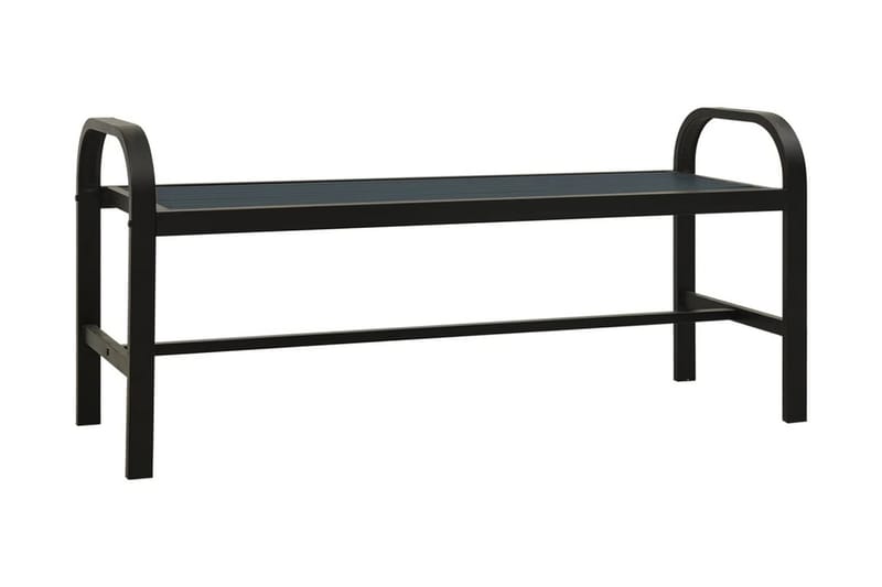 Trädgårdsbänk 124,5 cm stål och WPC svart - Svart - Utemöbler - Utesoffa - Trädgårdsbänk & utebänk
