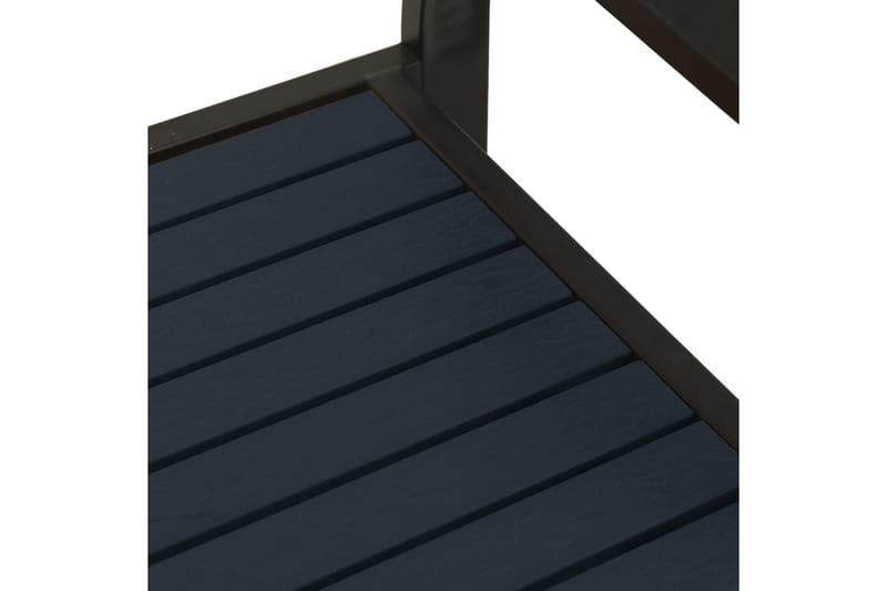 Trädgårdsbänk 124,5 cm stål och WPC svart - Svart - Utemöbler - Utesoffa - Trädgårdsbänk & utebänk