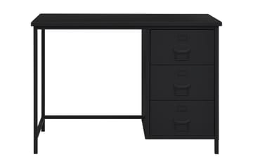 Skrivbord med lådor industriell svart 105x52x75 cm stål