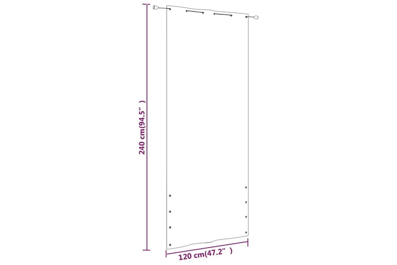 Balkongskärm antracit och vit 120x240 cm oxfordtyg - Grå/vit - Balkongskydd & insynsskydd balkong