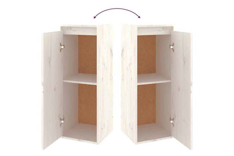 Väggskåp vit 30x30x80 cm massiv furu - Vit - Förvaring - Hylla - Vägghylla