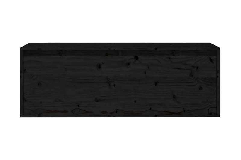 Väggskåp svart 100x30x35 cm massiv furu - Svart - Vägghylla