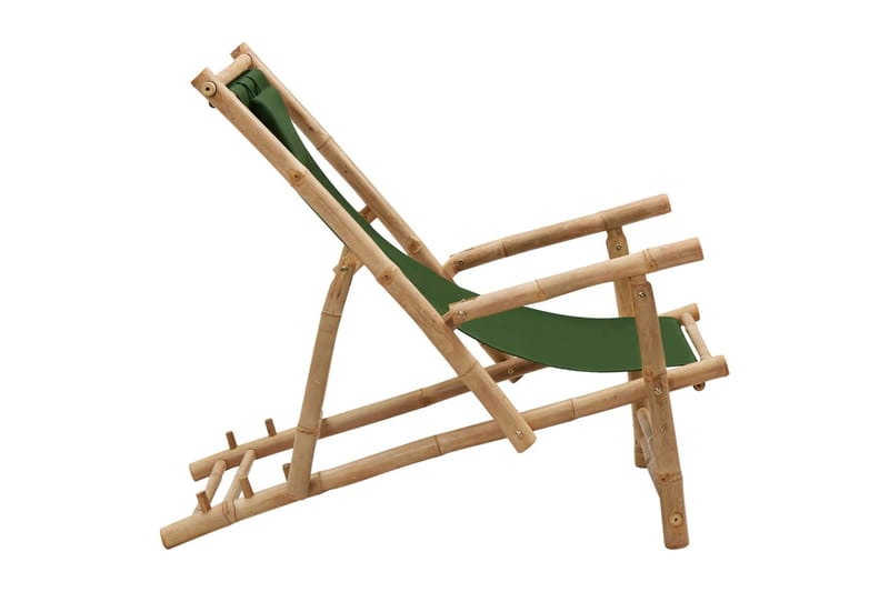 Solstol bambu och kanvas grön - Grön - Solstolar
