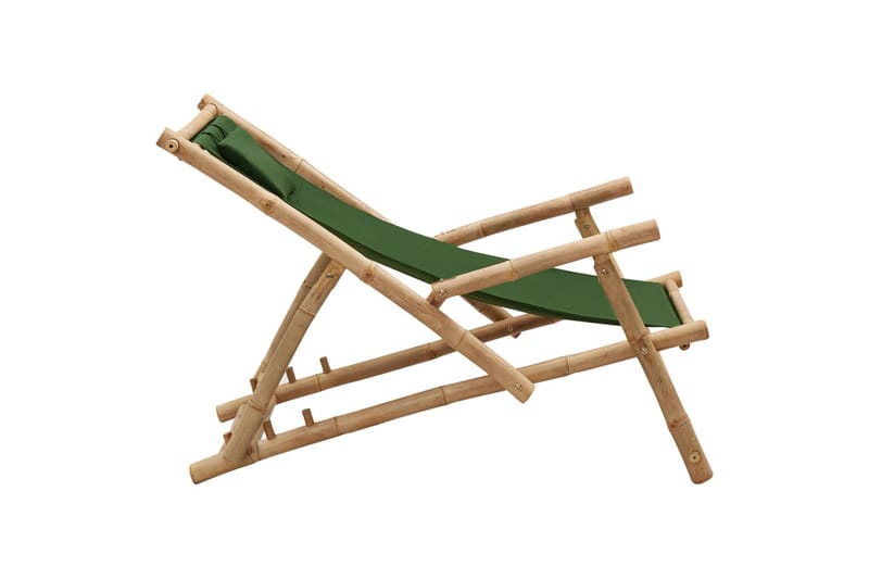 Solstol bambu och kanvas grön - Grön - Solstolar