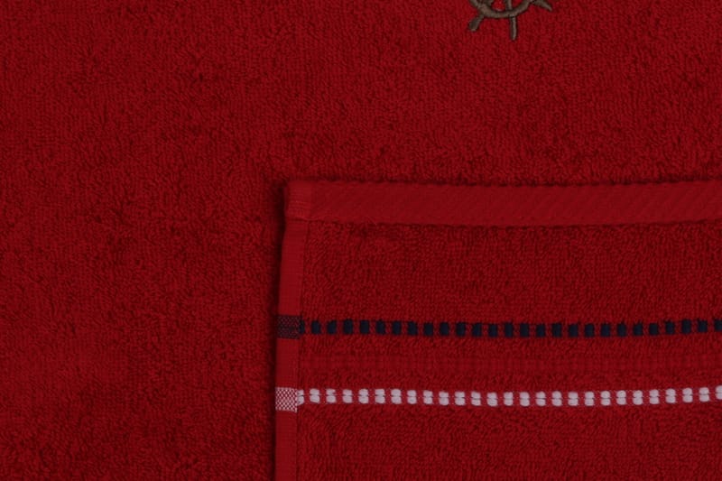 Hobby Handduk 50x90 cm 2-pack - Röd/Mörkblå/Vit/Beige - Handduk
