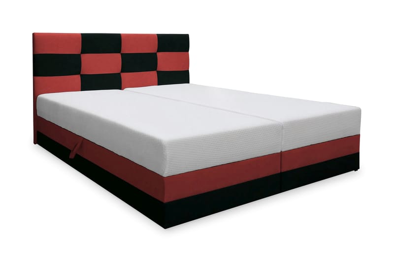Chess Sängpaket 160x200 med Förvaring - Svartvit - Sängar med förvaring - Dubbelsäng - Komplett sängpaket