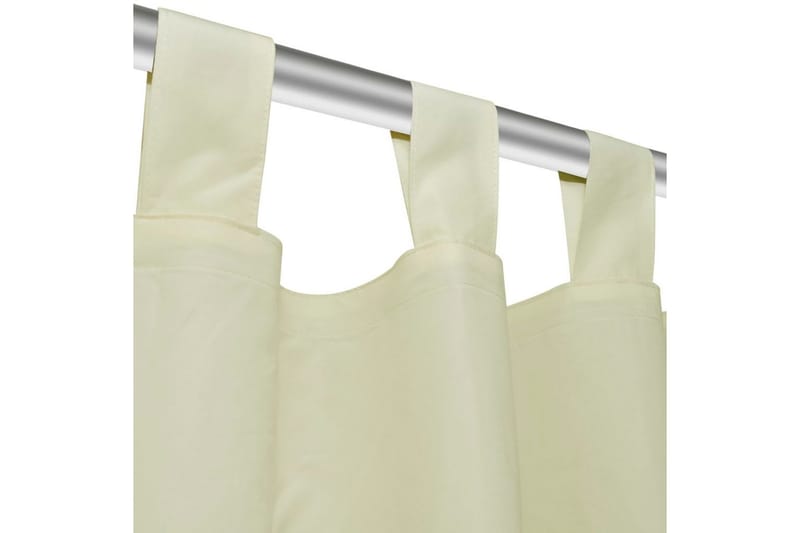 2-pack gardiner med öglor i gräddvit microsatin 140x175 cm - Gräddvit - Mörkläggningsgardiner