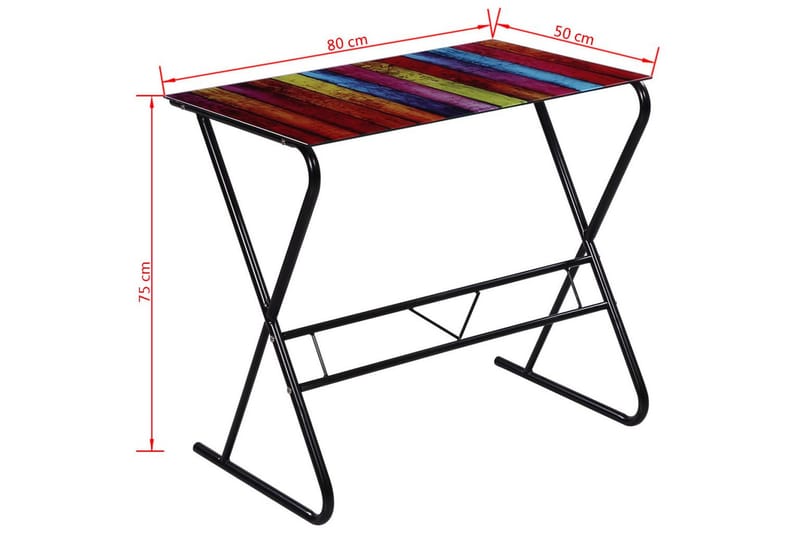Skrivbord i glas med regnbågsdesign - Flerfärgad - Skrivbord