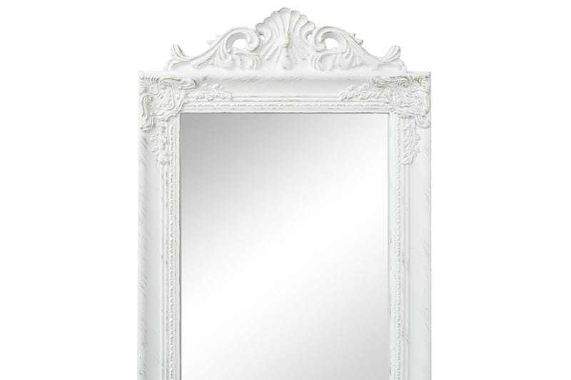 Fristående spegel barockstil 160x40 cm vit - Vit - Golvspegel - Helkroppsspegel