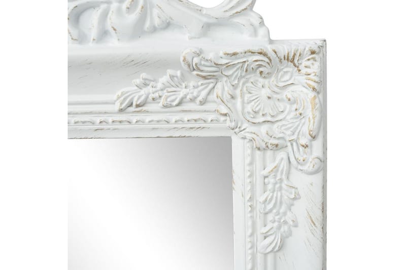 Fristående spegel barockstil 160x40 cm vit - Vit - Golvspegel - Helkroppsspegel