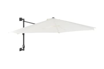 Väggmonterat parasoll med metallstång 300 cm sand