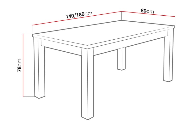 Tabell Förlängningsbart matbord 140 cm - Vit - Matbord & köksbord