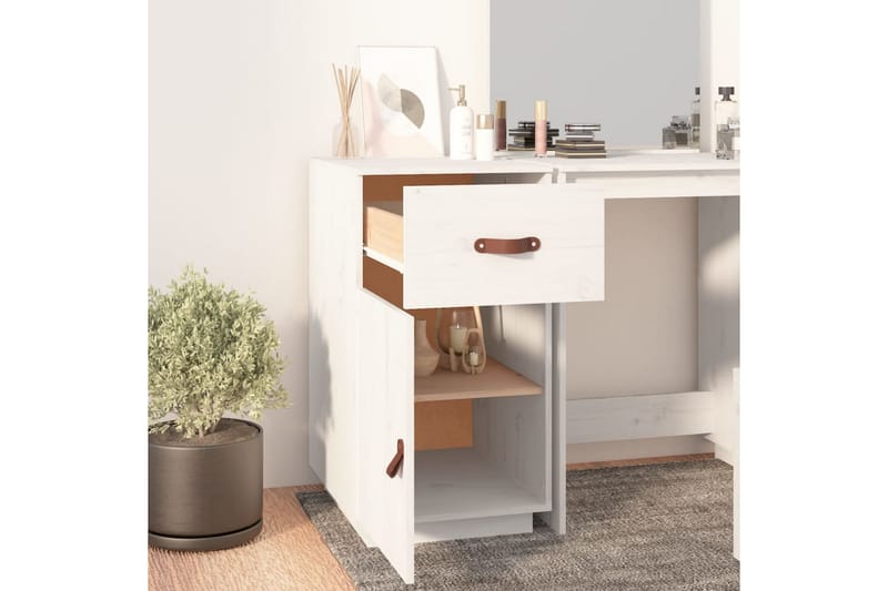 beBasic Skrivbordsskåp vit 40x50x75 cm massiv furu - White - Förvaring - Småförvaring