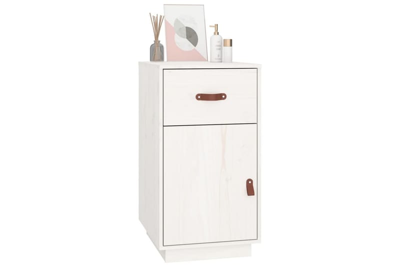 beBasic Skrivbordsskåp vit 40x50x75 cm massiv furu - White - Förvaring - Småförvaring