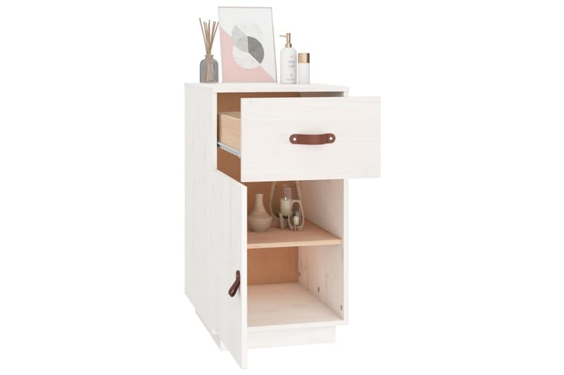 beBasic Skrivbordsskåp vit 40x50x75 cm massiv furu - White - Förvaring - Småförvaring