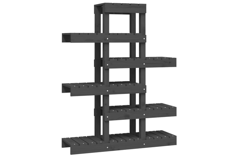 beBasic Växtställ Grå 85x25x109,5 cm massiv furu - Inredning - Kruka & ytterkruka