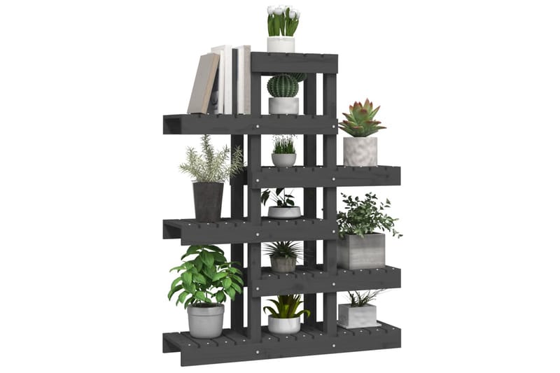 beBasic Växtställ Grå 85x25x109,5 cm massiv furu - Inredning - Kruka & ytterkruka