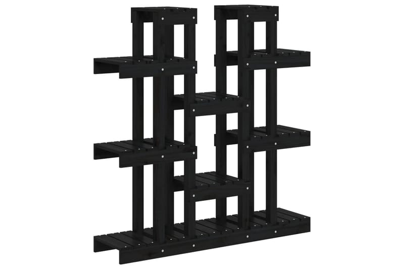 beBasic Växtställ Svart 104,5x25x109,5 cm massiv furu - Black - Inredning - Kruka & ytterkruka