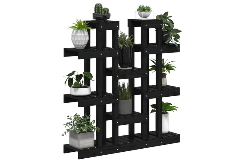 beBasic Växtställ Svart 104,5x25x109,5 cm massiv furu - Black - Inredning - Kruka & ytterkruka