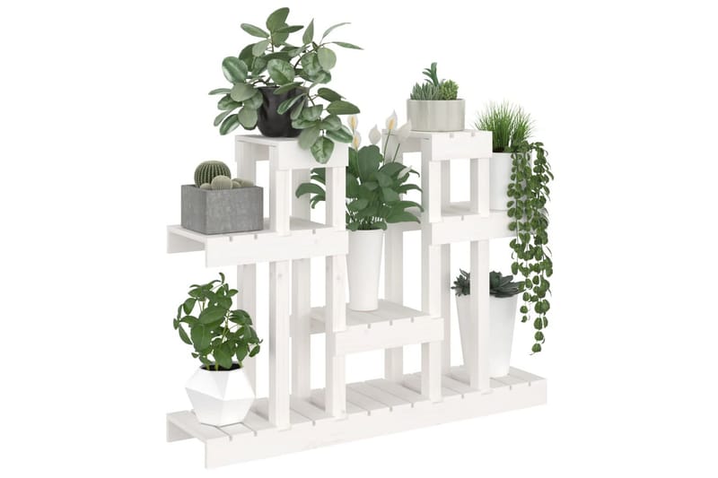 beBasic Växtställ vit 104,5x25x77,5 cm massiv furu - White - Inredning - Kruka & ytterkruka