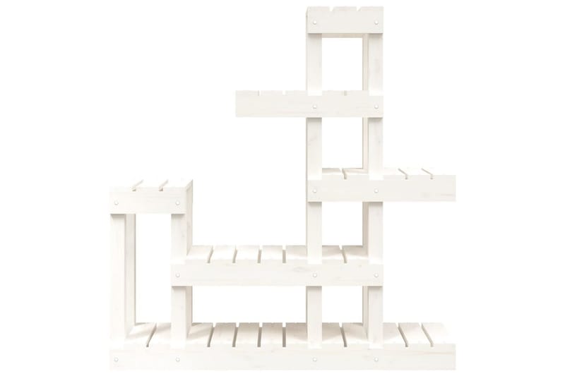beBasic Växtställ vit 92x25x97 cm massiv furu - White - Inredning - Kruka & ytterkruka