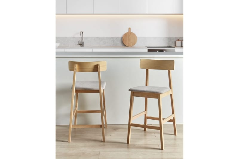 Barstol Isanti set om 2 Ljus Trä-Beige - Ljus Trä-Beige - Möbler - Bord & matgrupper