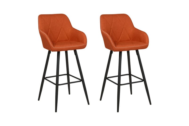 Barstol Darien set om 2 Orange-Svart - Orange-Svart - Möbler - Bord & matgrupper