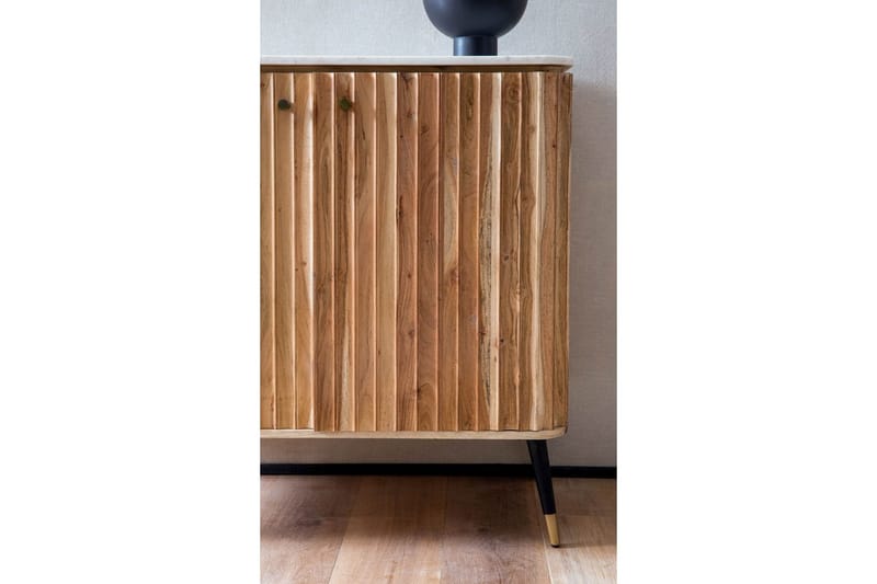 Hembar Wohnling Massivt trä med riktig marmorskiva modern - Möbler - Bord & matgrupper