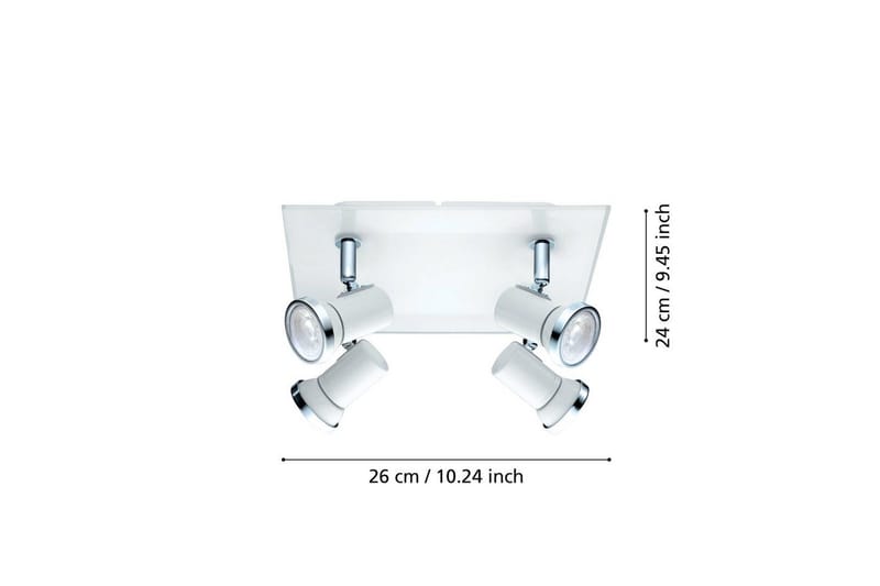 Spotlight Eglo Tamara 1 Kvadrat Vit, Krom - Vit/Krom - Belysning & el - Badrumsbelysning