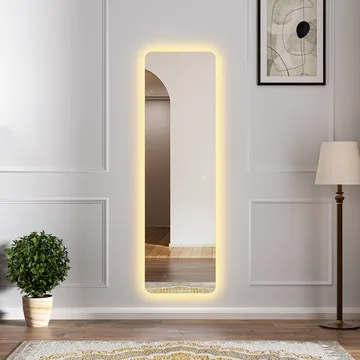 Stor spegel 170x50 cm | Justerbar LED-belysning med dimmer | Katarina - Belysning & el - Badrumsbelysning
