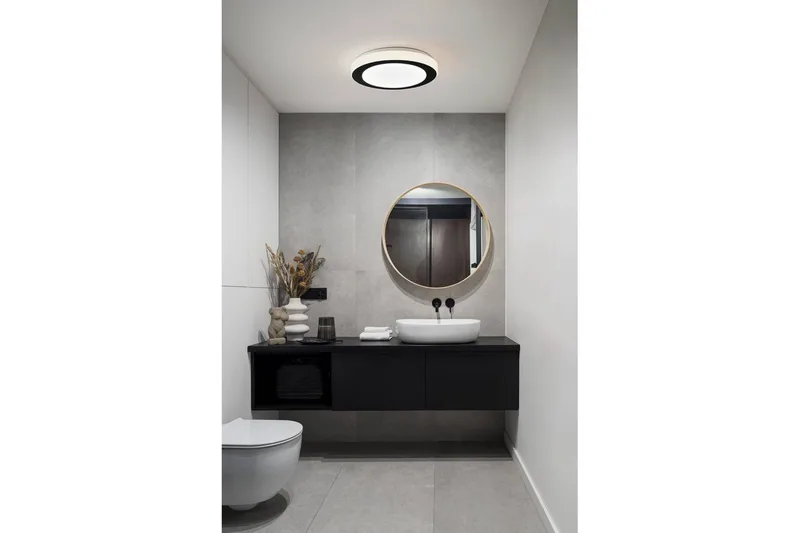 Vägg-/Taklampa Eglo Led Carpi 300 mm, Svart, Vit - Vit/Svart - Belysning & el - Badrumsbelysning - Badrumslampa tak