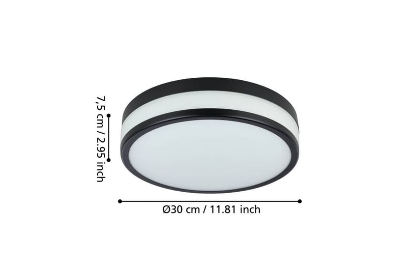 Vägg-/Taklampa Eglo Led Palermo 295 mm, Svart/Vit - Vit/Svart - Belysning & el - Badrumsbelysning