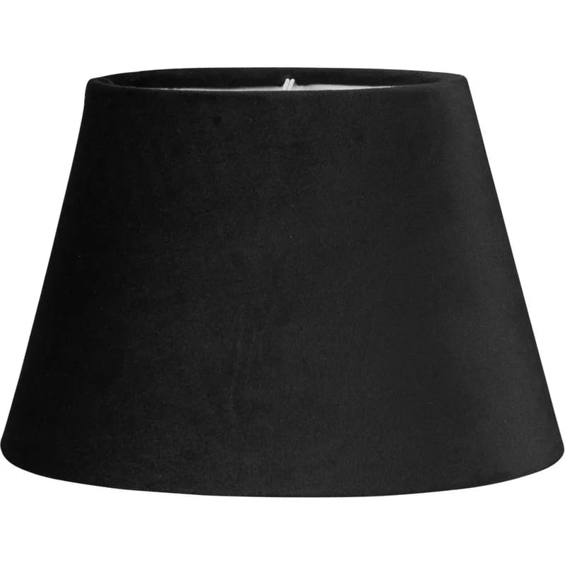 Oval Sammet lampskärm - Svart - 20 cm, Svart