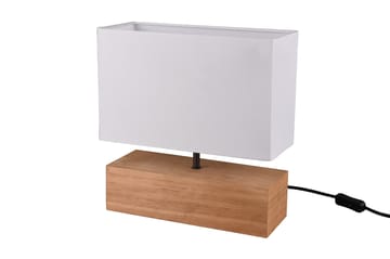 Woody Bordslampa 12X30cm E27 trä/ vit - Vit - Belysning & el - Inomhusbelysning & lampor - Sänglampor & nattduksbordslampa - Sänglampa bord