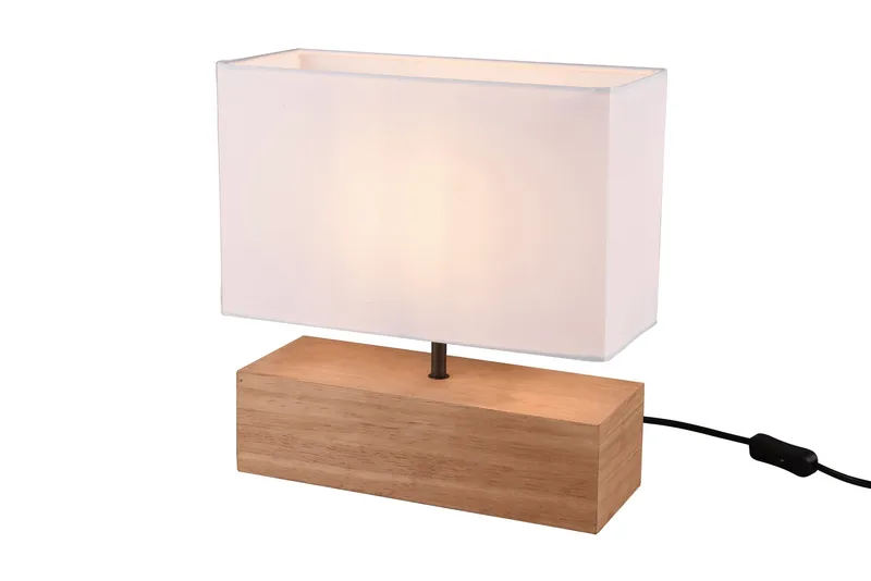 Woody Bordslampa 12X30cm E27 trä/ vit - Vit - Belysning & el - Inomhusbelysning & lampor - Sovrumslampa
