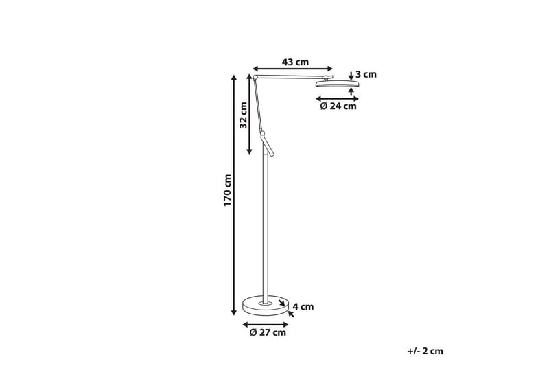 Anticar Golvlampa 170 cm - Silver - Belysning & el - Inomhusbelysning & lampor - Sovrumslampa