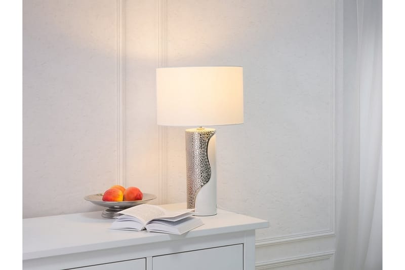 Aiken Bordslampa 30 cm - Vit - Fönsterlampa på fot - Sovrumslampa - Vardagsrumslampa - Sänglampa bord - Fönsterlampa - Bordslampor