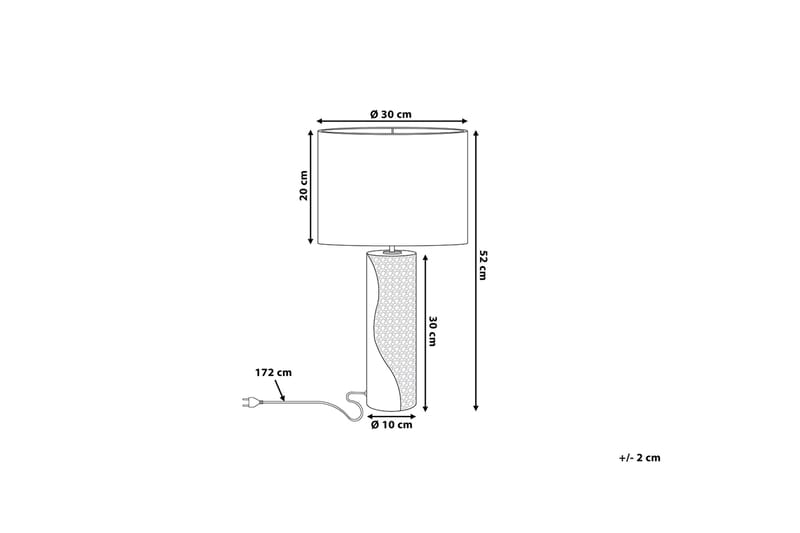 Aiken Bordslampa 30 cm - Vit - Fönsterlampa på fot - Sovrumslampa - Vardagsrumslampa - Sänglampa bord - Fönsterlampa - Bordslampor