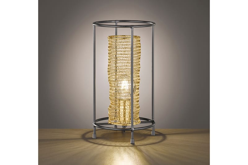 Claris Bordslampa - Grå/Guld - Fönsterlampa på fot - Sovrumslampa - Vardagsrumslampa - Sänglampa bord - Fönsterlampa - Bordslampor