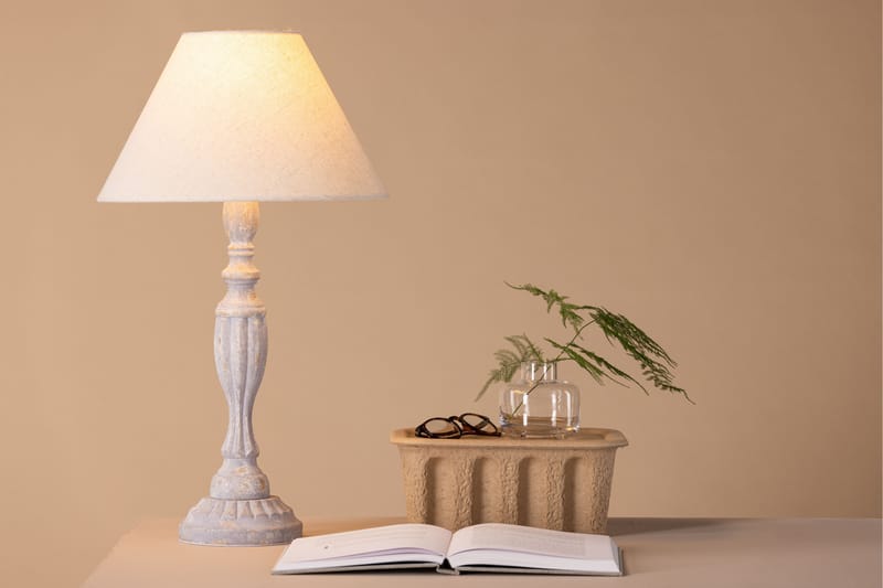 Dube Bordslampa 62 cm - Beige - Fönsterlampa på fot - Sovrumslampa - Vardagsrumslampa - Sänglampa bord - Fönsterlampa - Bordslampor
