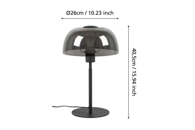 Bordslampa Eglo Solo 2 Svart-Transparent - Svart - Belysning & el - Inomhusbelysning & lampor - Sovrumslampa