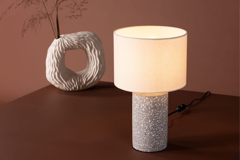 Faiz Bordslampa 35 cm - Grå - Fönsterlampa på fot - Sovrumslampa - Vardagsrumslampa - Sänglampa bord - Fönsterlampa - Bordslampor