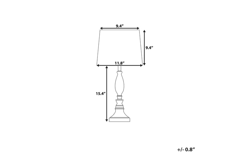 Hodmo Bordslampa 30 cm - Vit - Fönsterlampa på fot - Sovrumslampa - Vardagsrumslampa - Sänglampa bord - Fönsterlampa - Bordslampor